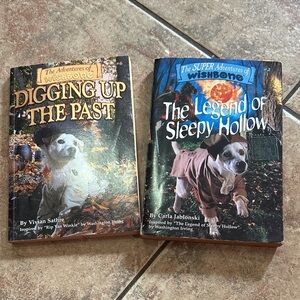 2 Vintage Adventures of Wishbone dog paperback books